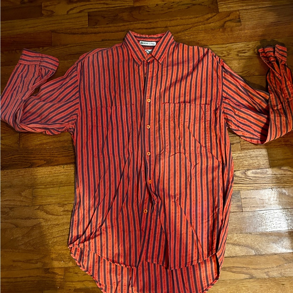 Vintage Levi's Red and Black Striped Diamond LabelCasual Shirt size small